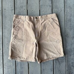 VTG Carhartt Brown Canvas Work Shorts Mens 40 WU1906